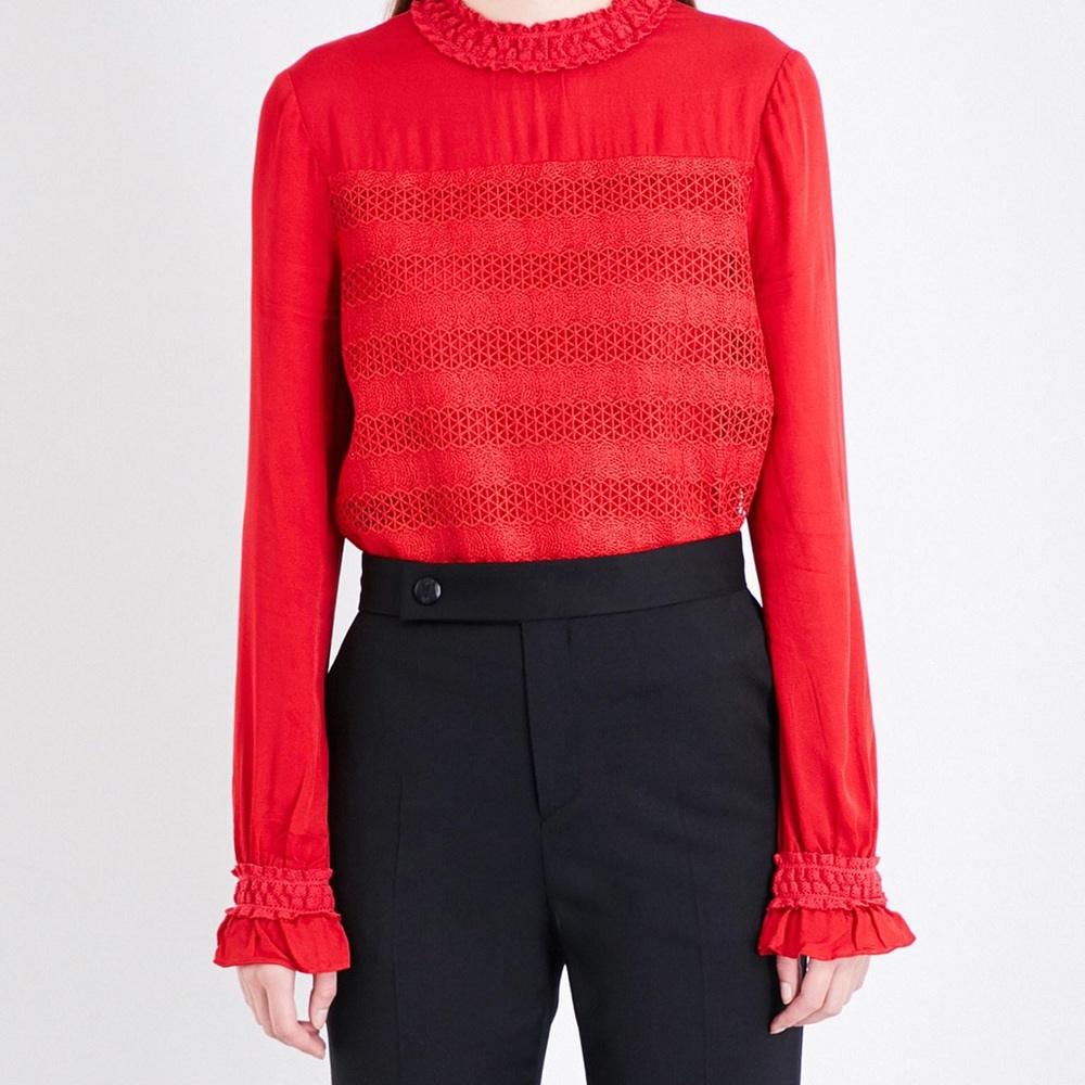 MAJE Lava Rouge Blouse - with under slip - size 2